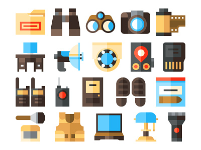 Private detective icons binoculars detective detective icons documents evidence gadgets investigation police private detective private investigator research spy spy icons surveillance