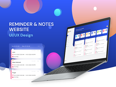 Website for Reminders and Notes calendar chat design notes reminder schedule ui ux website