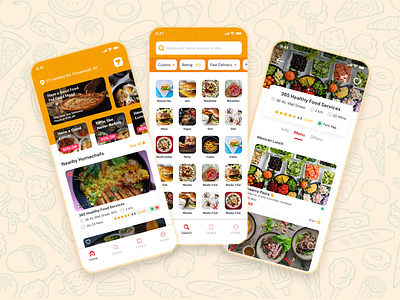 Food Delivery App - Connect Food lovers with Chefs app design burger chef app delivery app food food and drink food app food delivery food delivery app food order graphic design grocery pizza app restaurant restaurant app ui uiux