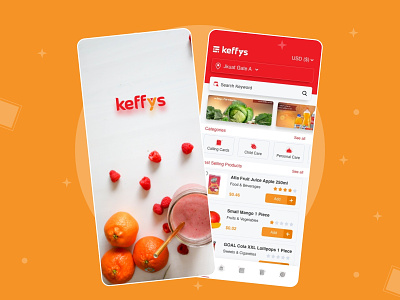 Keffy's - Online Grocery Shopping & Delivery App delivery delivery app design food food app food delivery grocery grocery app mobile app mobile design shopping shopping app ui uiux ux