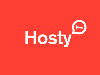 Hosty Logo Design Concept bed capermint creative design hosty hotel logo love orange sleep technology