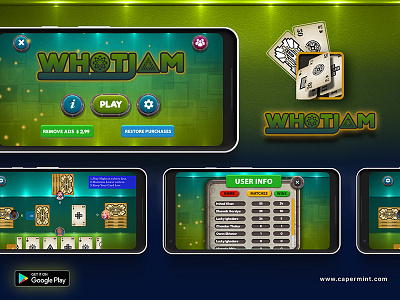 WHOTJAM Game Design android app capermint creative design game ui ux