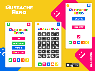 Mustache Hero Game buildbox colorful colors design development game hero