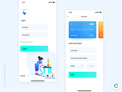 Some fresh concepts capermint cleaners gradient iphone xs iphone xs mockup login payment payment app ui ux