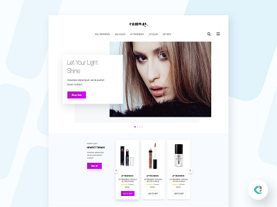 Beauty Store Landing Page beauty products design landing page ui ux website website concept