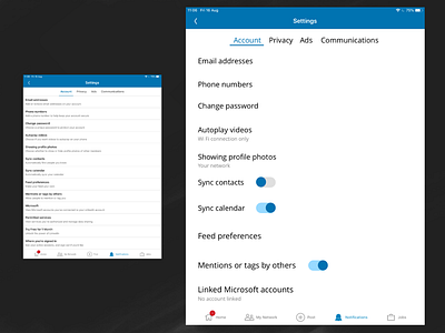 Day 007 - settings dailyui linkedin list redesign settings switch tabs ui ux