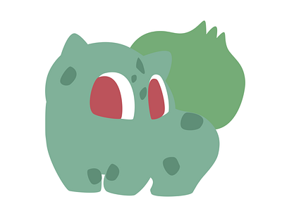 Bulbasaur bulbasaur eyes flat grass green illustration pokémon starter