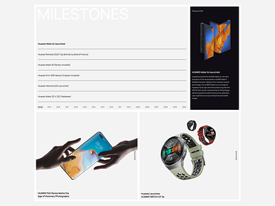 Huawei — Rethink Website (Milestones) concept design desktop figma huawei milestones minimal redesign slider ui ux web web design webdesign website website design