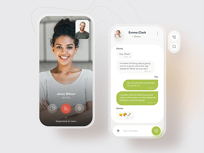 Video Call & Chat App app call chat conversation design dialogue ios mobile ui uxui video