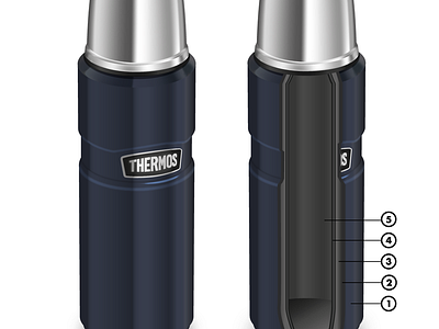 Thermos cut illustrator technical illustration vector