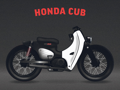 Honda Cub design illustration illustrator photoshop vector