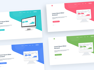 Web Header - Color Exploration 😊 agency app branding clean color dashboard design interface landing minimal product ui ui design ux web web design web header website