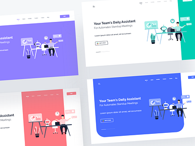 Slack bot landing page app art bot branding card chat clean colorful design illustration interface robot slack ui ui design ux vector web web design website design