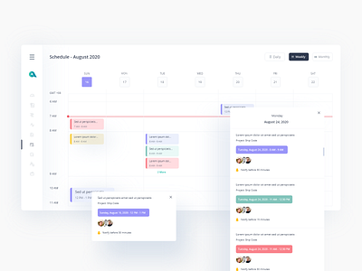 Event Management Dashboard 🔥 calendar card clean dashboard design education events interface overview product design schedule schedule app task management timeline tracker ui ui design ux visual web design