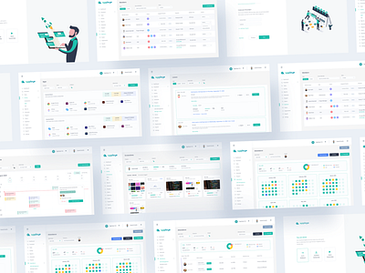 Screens - Time Tracking App 🔥 app art calendar clean dashboard design illustraion interface product design saas app schedule time tracking ui ui design ux vector web web design