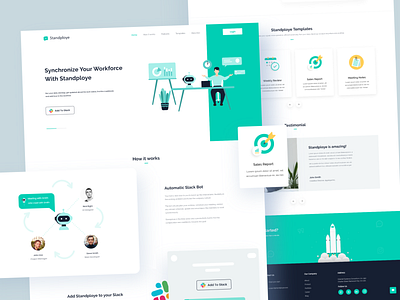 Landing Page UI Design 🔥 app artwork clean design illustration interface landing landing page product design report slack bot ui ui design ux vector art web web design website