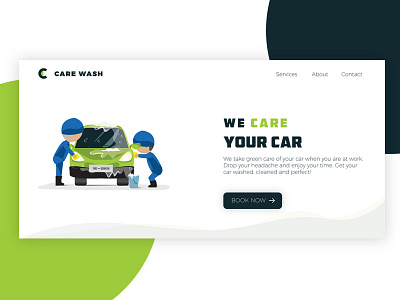 Care Wash - Car Washing Agency homepage illustration illustration design illustration ui ui illustration design web illustration website homepage