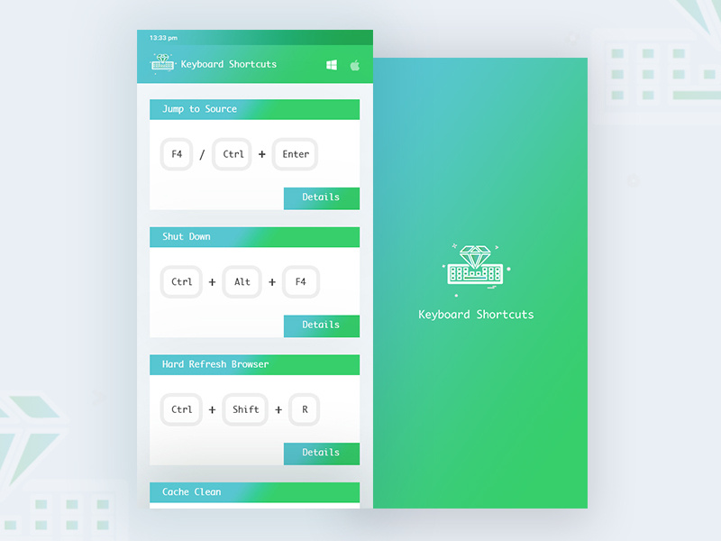 Keyboard Shortcut App by Razy Hassan on Dribbble