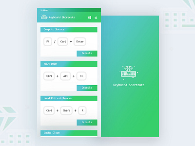 Keyboard Shortcut App android app colorful education ui ui design uiux