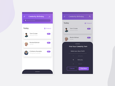 Find your twin celebrity app branding clean design illustration interface ios iphone ui ui design ux