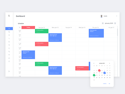 Schedule UI SAAS App app app design calendar clean dashboard design desktop events evernote fintech material schedule ui ux web