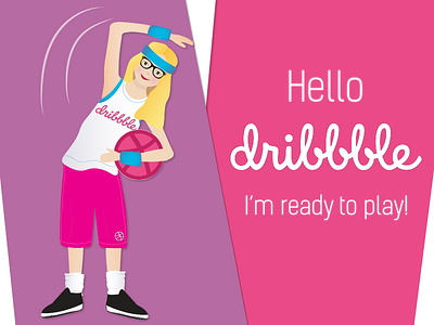 Hello Dribbble Sarahjamieson basketball characterdesign debut graphicdesign illustration player