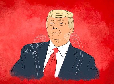 Illustration of President Donald Trump 2020 abstract illustration illustration digital journalism news politics president presidential election procreate republican trump