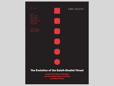 Report cover: The Evolution of the Salafi-Jihadist Threat cover editorial design evolution evolve graphic design graphic art illustration nyt nytimes policy report report design terrorism threat urgency