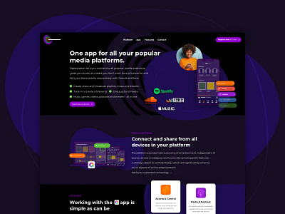 Concept website for media app start up app branding interface design sketch ui ui ux ux visual design visualization webdesign