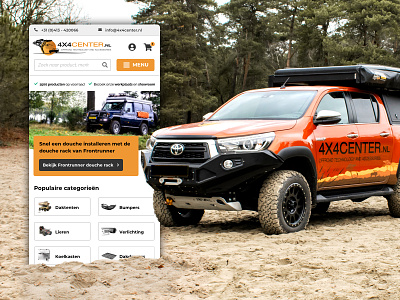 Mobile setup for 4x4 Offroad vehicle specialist 4x4 design mobile mobile design offroad ui ux uxdesign uxui visual design website