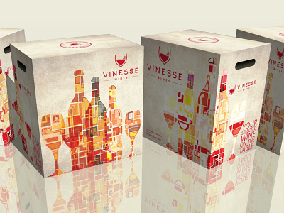 VINESSE Wine Box box design graphic design illustration wine