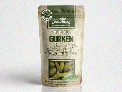 SCHLICHTING Gurken pouch bag graphic design gurken illustration pickles pouch mockup salt