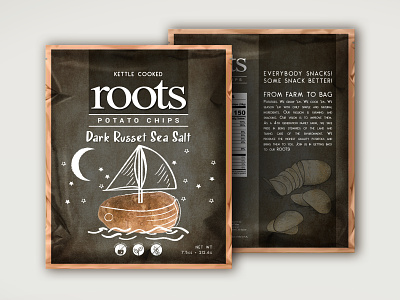 ROOTS Potato Chips Bag 3d chips cook gluten free graphic design natural potato sea salt