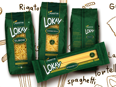 LOKAY pasta bag elbow food fusilli graphic design macaruni pasta penne ravioli spaghetti tortellini vegan vermicelli