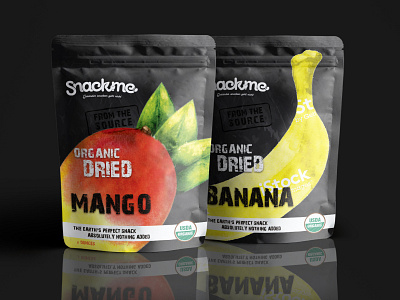 SnackMe Dried Organic Fruits 3d bag banana dried fruit graphic design mango organic pouch snack snacks
