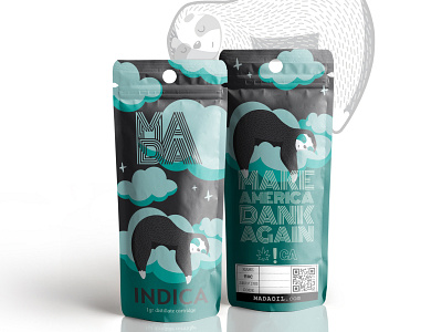 MADA INDICA cartridge packaging design 3d graphic design illustration indica logo pouch design thc