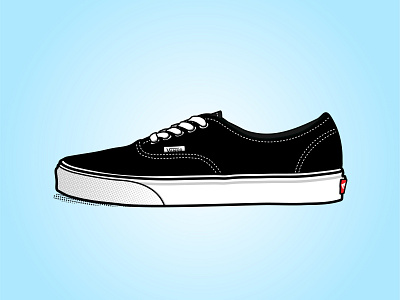 Vans Authentic (Black) illustration shoes skate skateboard sneakers vans