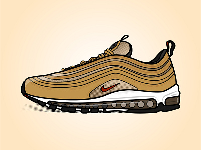 Nike Air Max 97 (Gold) 97 air max illustration nike shoes sneaker trainers