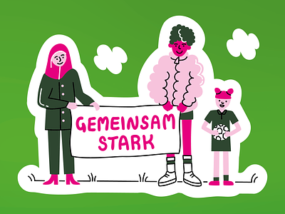 Green politics design greenpolitics illustration illustrator multiculti queer society stronger together vector