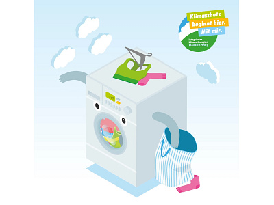 Illustration Washing Machine animation climate design illustration illustrator plan protection vector washing machine