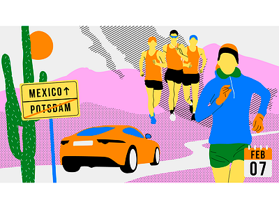 Race Walking Illustration animation athlete athletics car championchip design european illustration illustrator mexico podcast race race walking vector