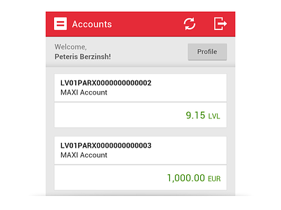 Online Banking Web App android ui web app