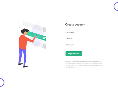 Signup Page design minimal page signup