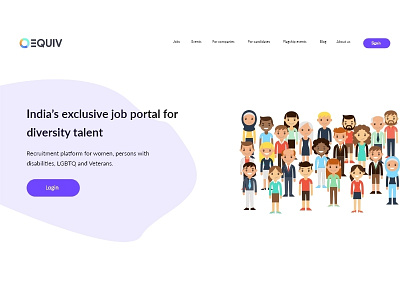 Equiv.in clean design diversity equiv job portal landing page lgbtq minimal recruitment platform