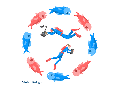 Careers in Biology: Marine Biologist biology editorial fish illustration