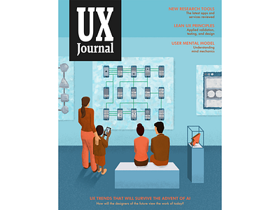 UX Journal Magazine Cover editorial illustration ui