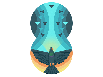 Migration biology bird editorial illustration