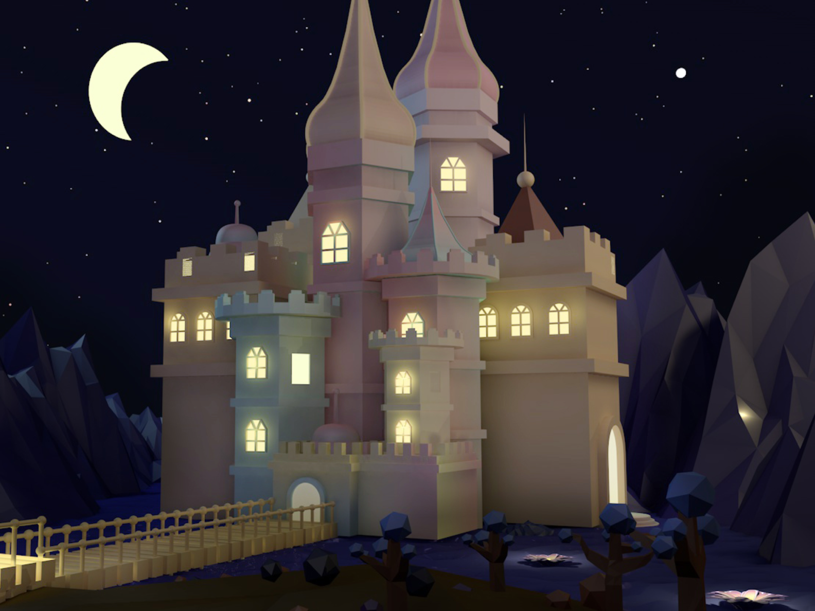 Castle at night by Sophia0328 on Dribbble