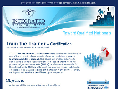 Integrated training email template