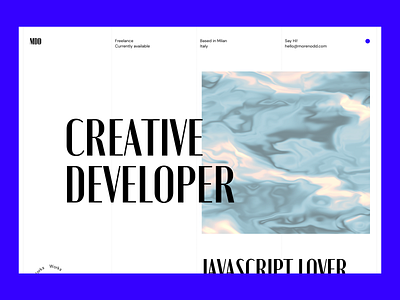 Creative Developer developer frontend javascript portfolio webgl
